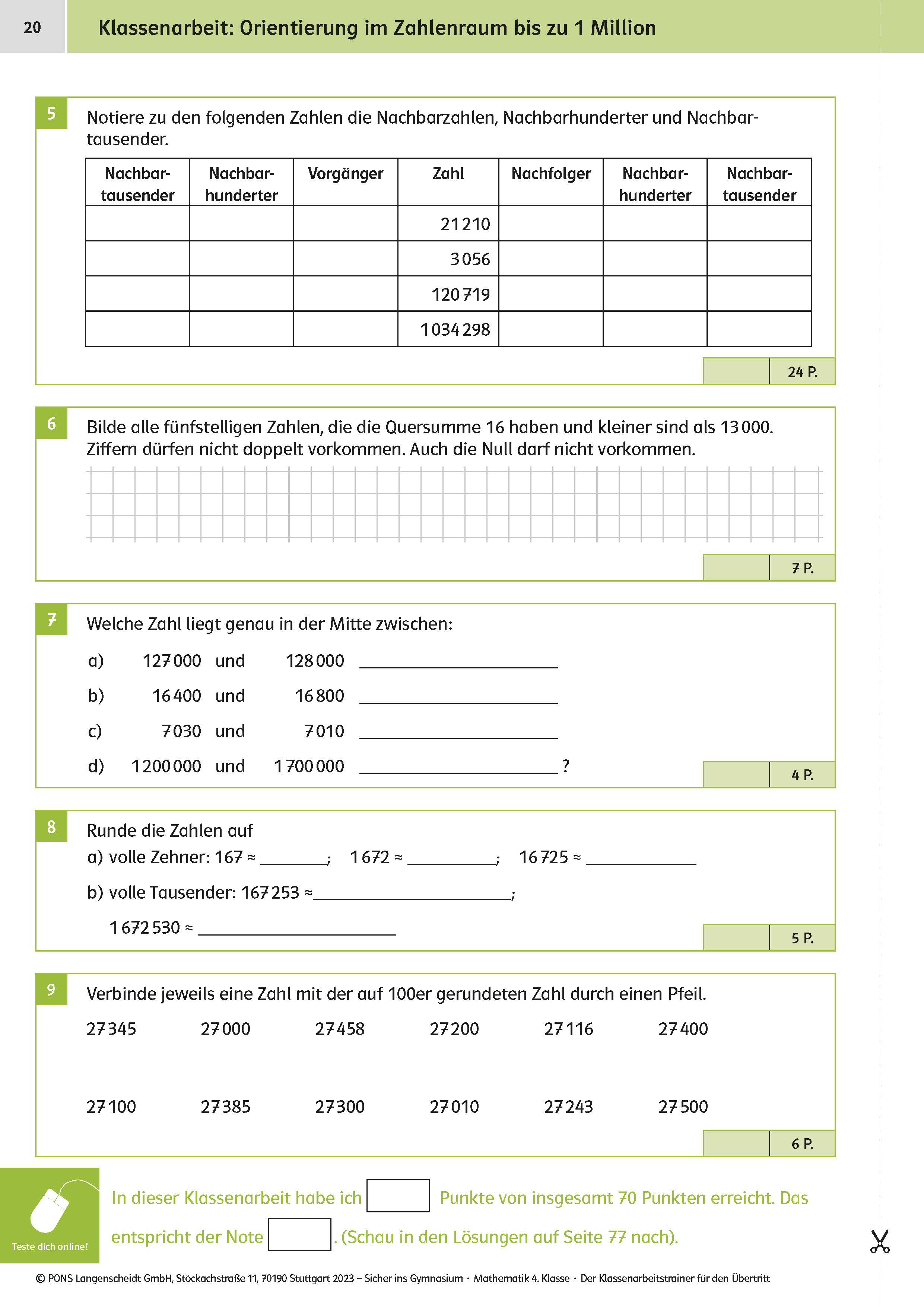 Klett Sicher ins Gymnasium: Klassenarbeitstrainer für den Übertritt Mathematik 4. Klasse