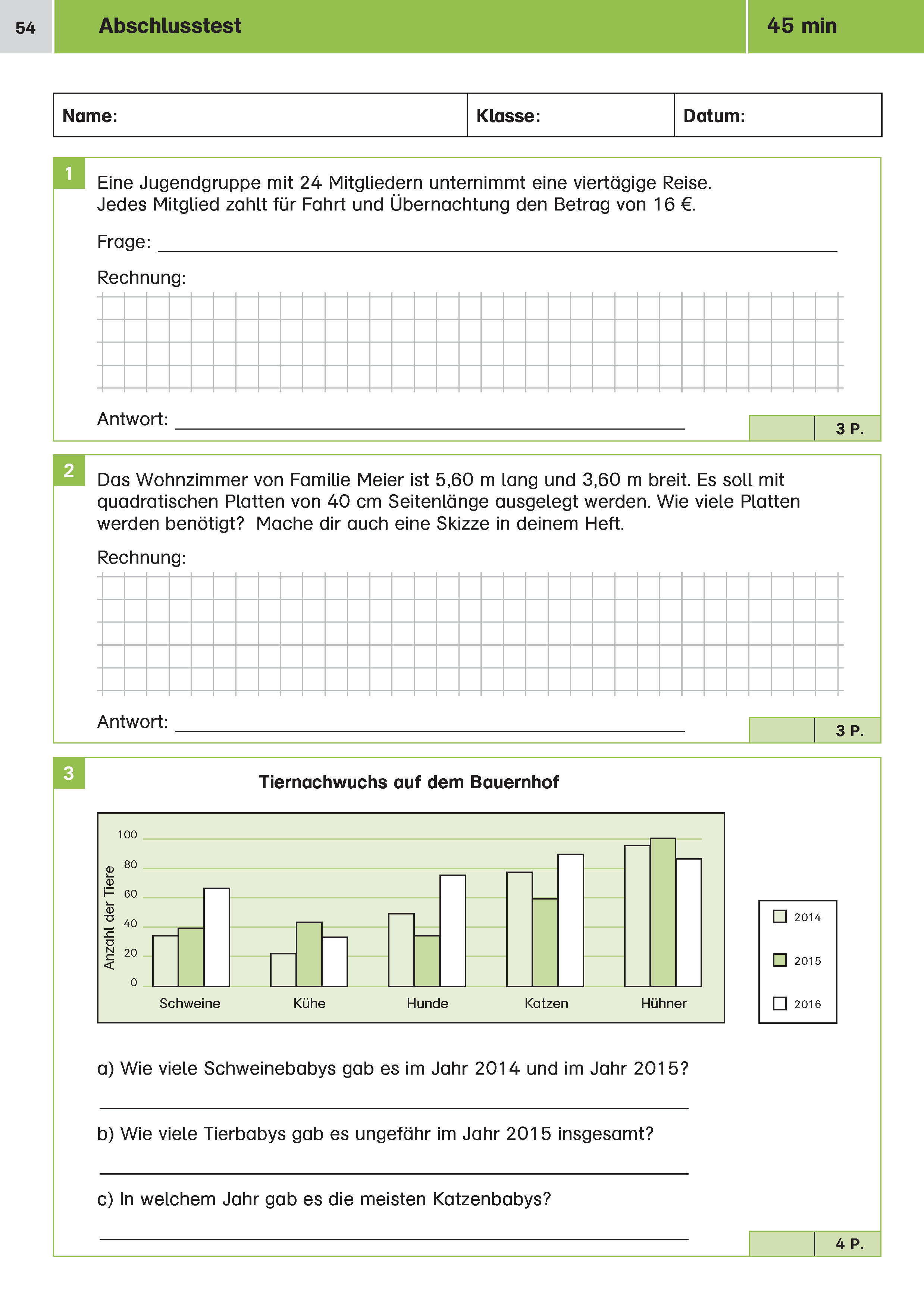 Klett Sicher ins Gymnasium Textaufgaben/Sachaufgaben 4. Klasse