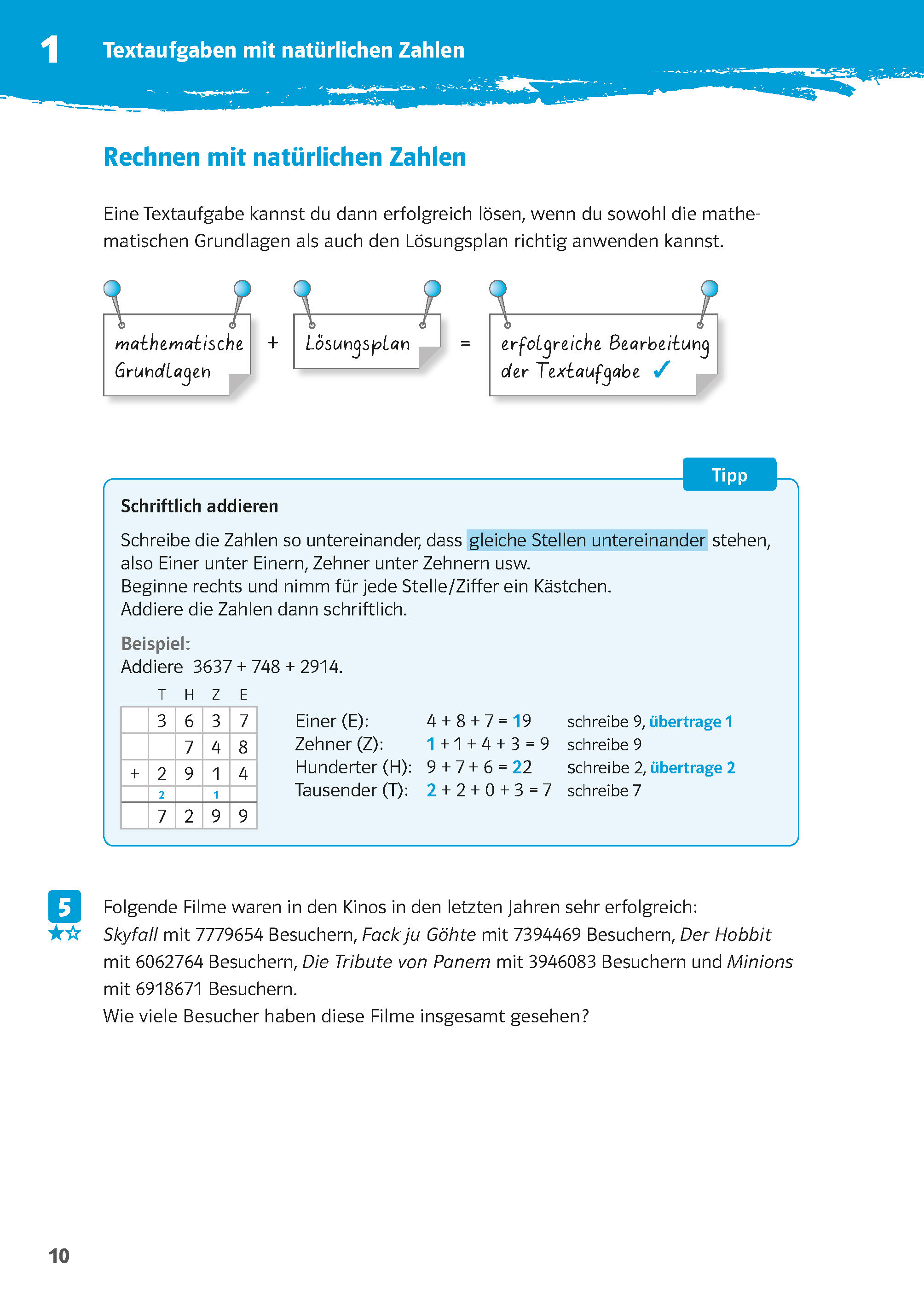 Klett 10-Minuten-Training Mathematik Textaufgaben 5. Klasse