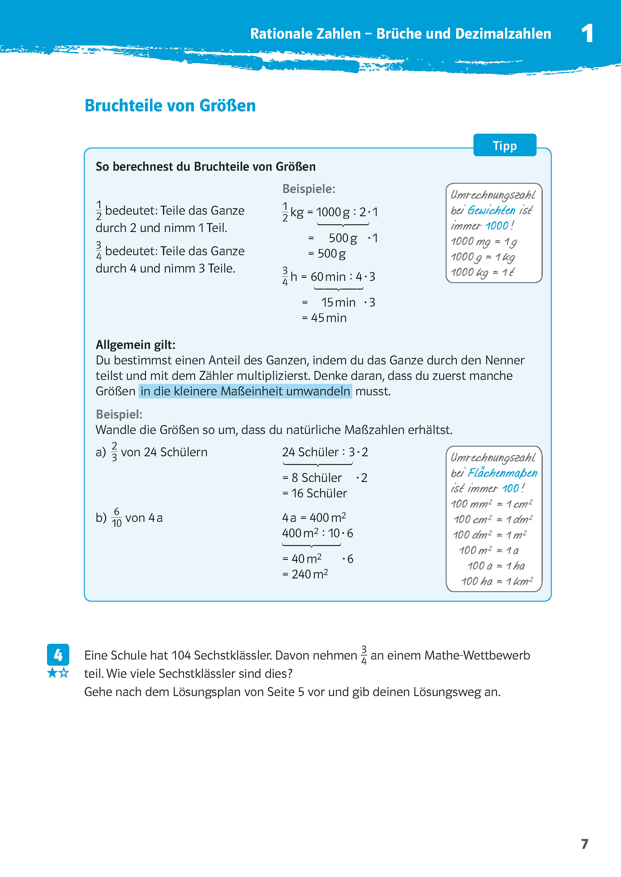 Klett 10-Minuten-Training Mathematik Textaufgaben 6. Klasse