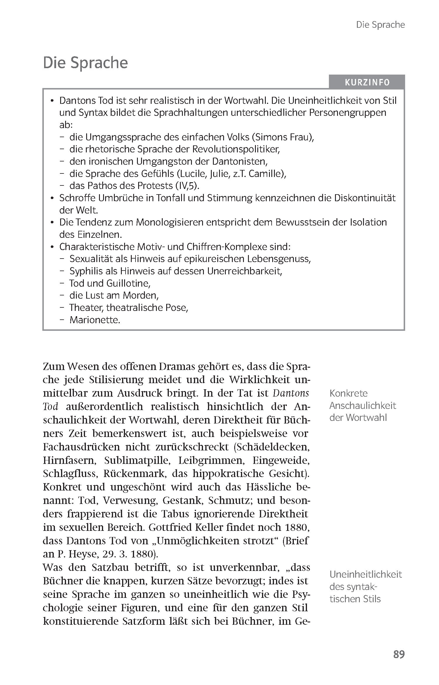 Klett Lektürehilfen Georg Büchner, Dantons Tod