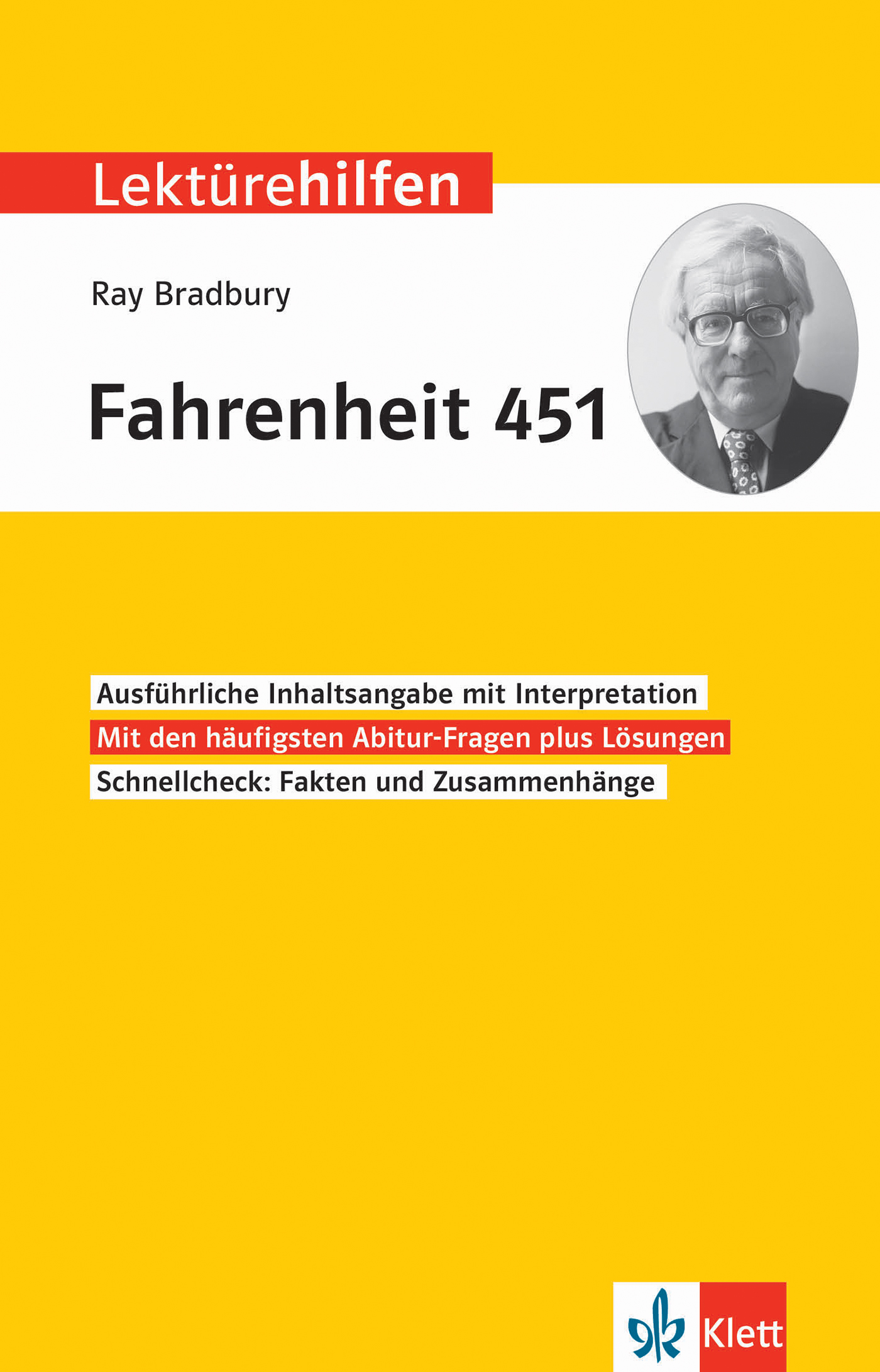 Klett Lektürehilfen Ray Bradbury, Fahrenheit 451