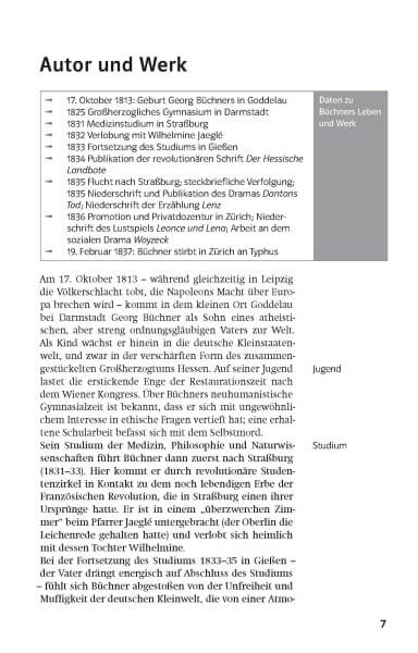 Klett Lektürehilfen Georg Büchner, Lenz